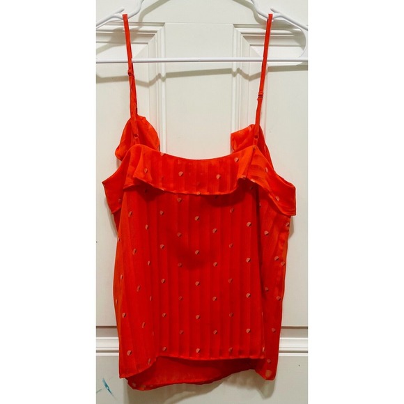 Cupcakes and Cashmere Ruffle Cami Top Sleeveless Blouse Party Red‎ S - Picture 4 of 4